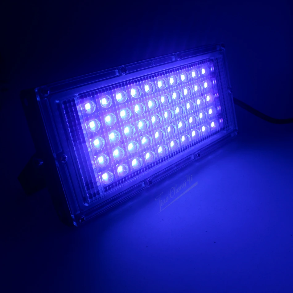 100W 50W UV Flood Light 110V 220V UV Glue Curing Purple Lamp Ultraviolet LED Black Lights Blacklight Fixtures Glow In The Dark