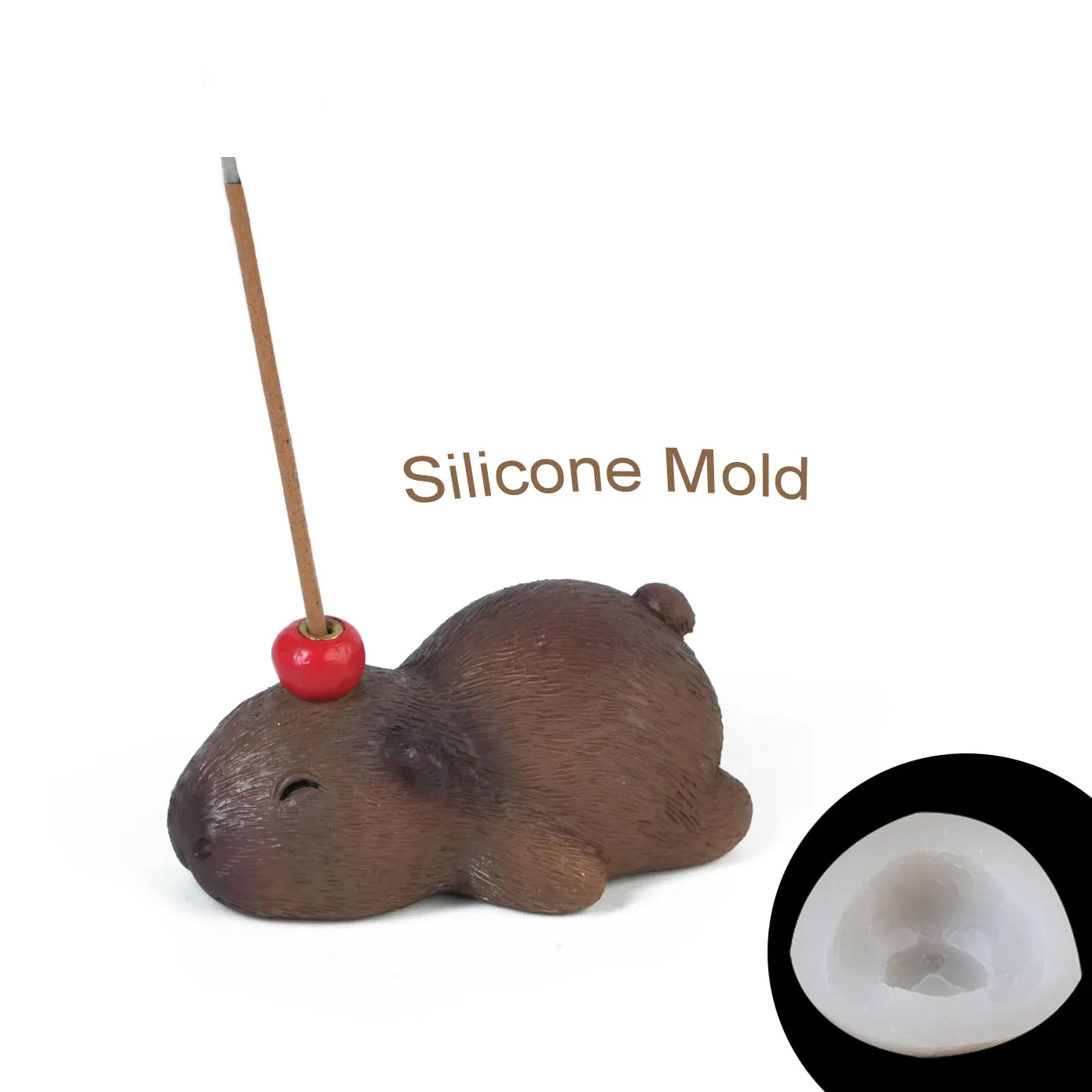 Viral Capybara Silicone Mold DIY Resin Aroma Holder for Cement, Soothing Animal Statue Craft, Minimalist Incense Holder Mold