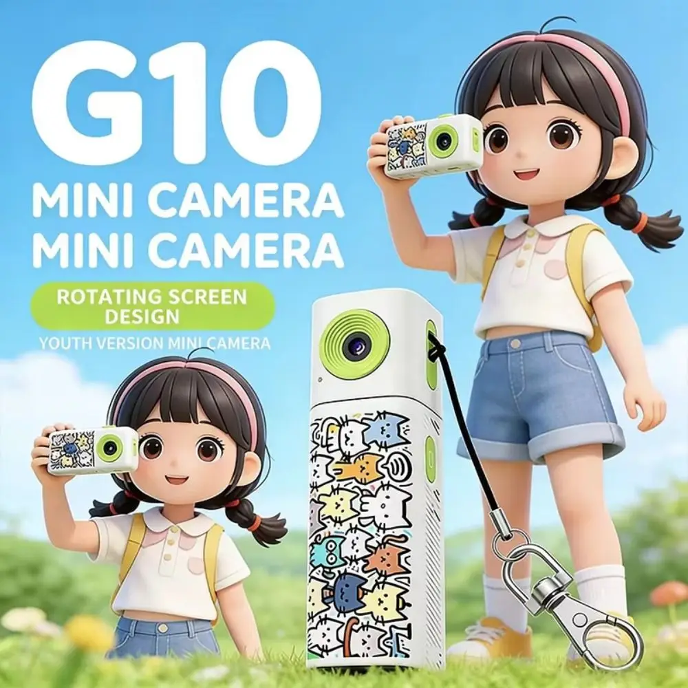 

230° Rotatable Lens G10 Thumb Mini Camera Keychain Design Flip Lens Lipstick Series Camera Long Battery Very Small