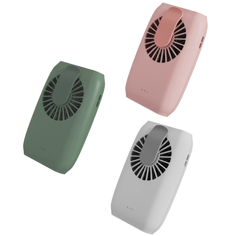 

Portable Mini Waist Clipping Handheld Fan USB Rechargeable Desktop Ventilating Fan With Hanging String Power Bank Fans