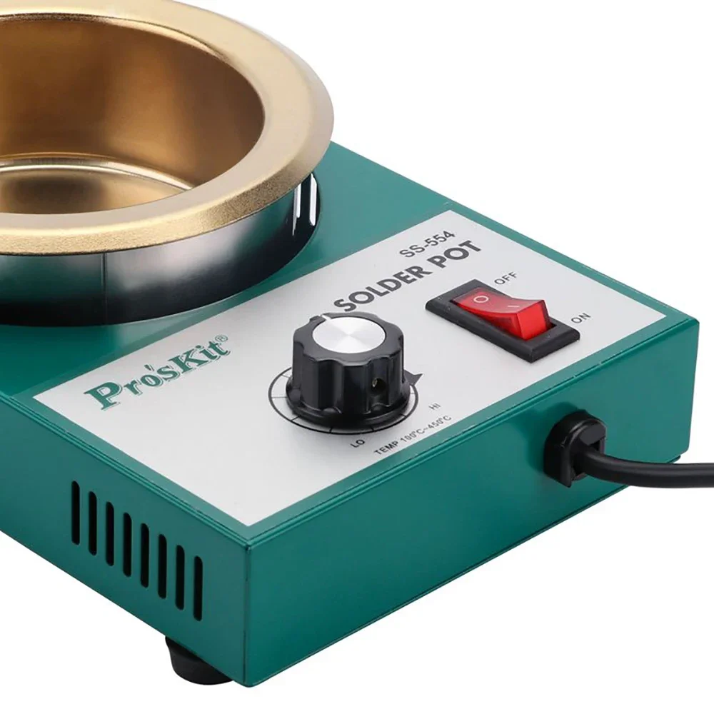 Pro'skit SS-554H 220V 300W stainless steel welding pot melting tin 2.2kg round tin furnace welding bath temperature 100℃-450℃