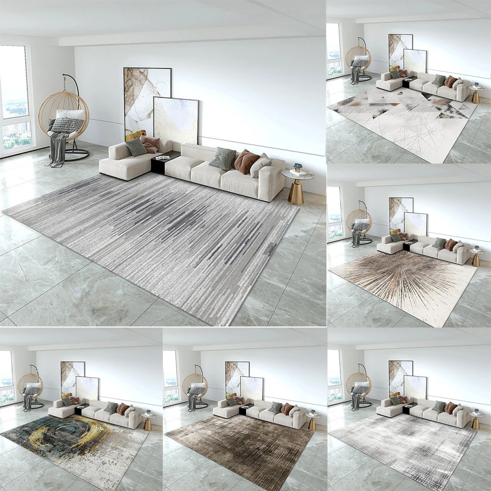 Schlichter und hoch abstrakter Musterteppich, weiche, rutschfeste Bodenmatte für Wohnzimmer, Schlafzimmer, Heimdekoration, passend für moderne Räume