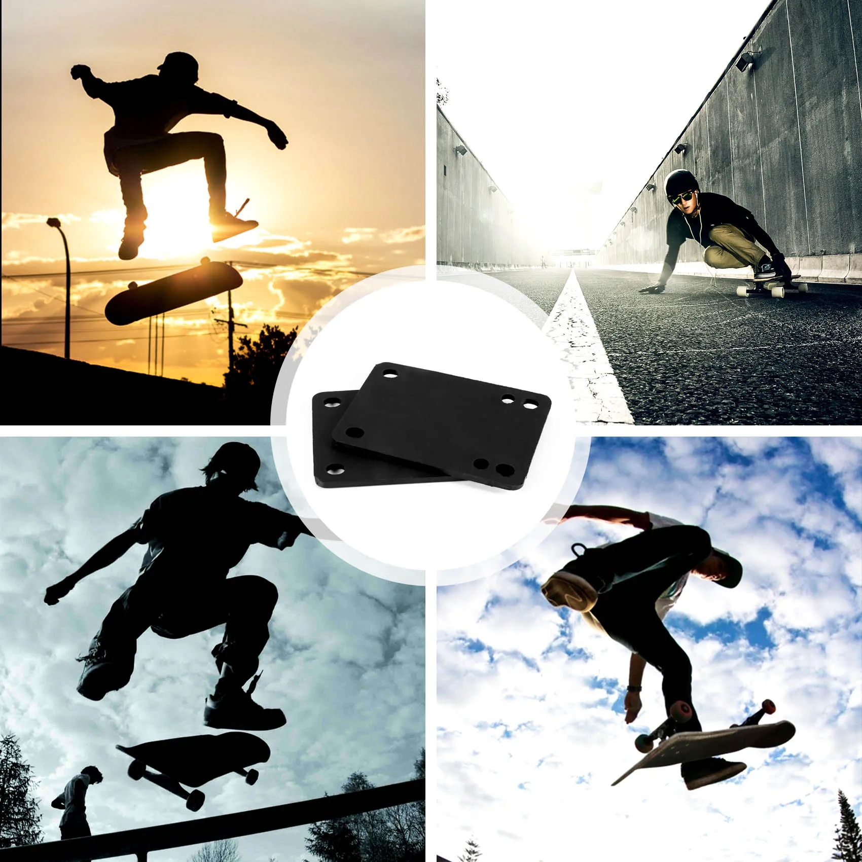 Rialzo per skateboard in gomma 1/8 3 mm, confezione da 2