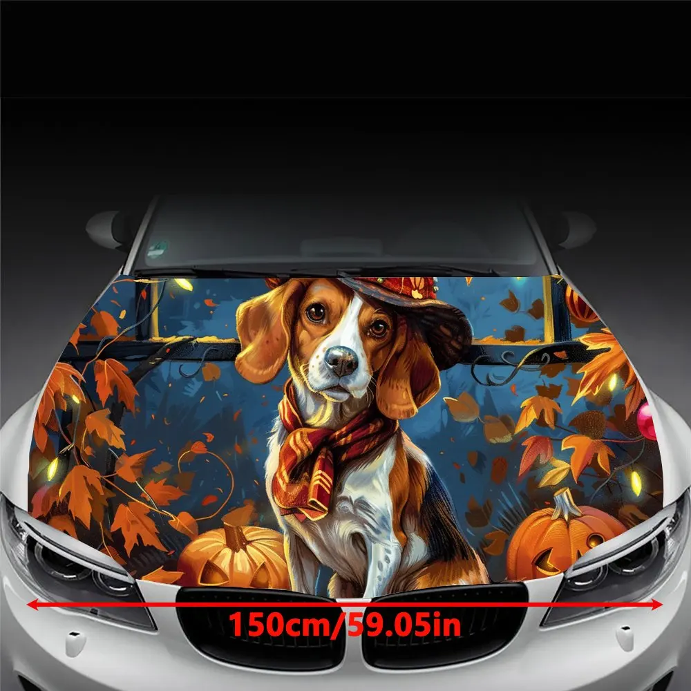 Ghostly Beagle Halloween Car Bonnet Haunt your neighbors with this ghostly Beagle car bonnet sticker, featuring a spooky silhou