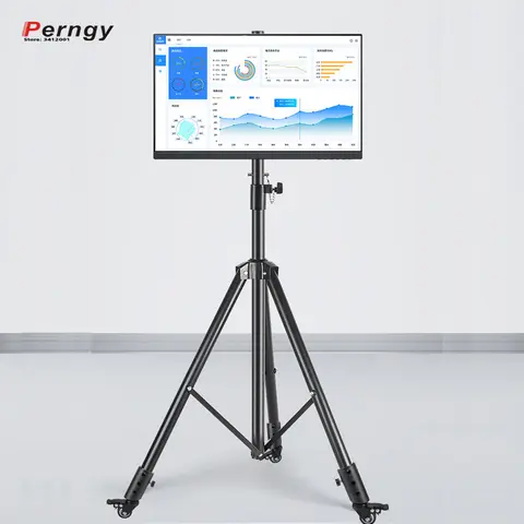 ST100-R 10"-27" TV Tripod floor stand trolley Monitor holder height adjustable 180cm 150cm with wheel rotate tilt swivel steel