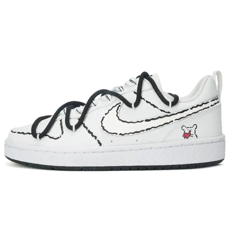 

[Custom Line-shaped heart-shaped puppy]Nike Court Borough Low 2 Slip Resistant Cushioning Abrasion Resistant Low Top Skateboa