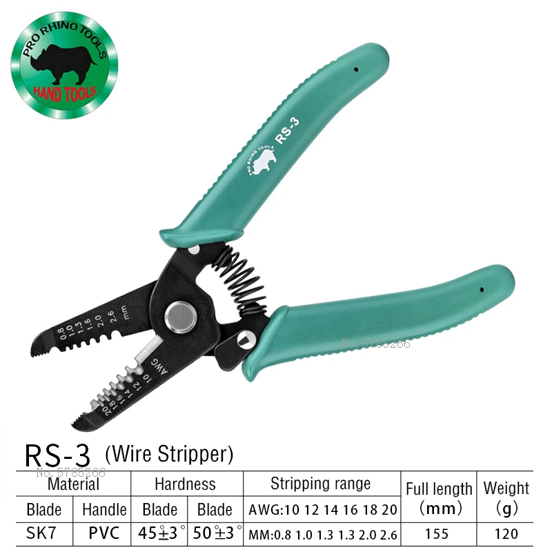Imagem -03 - Rhino-stripper de Fio Multifuncional Crimpagem Manual Fio Japonês Puxando Alicate de Descascamento Ajustável Ys100 Rs2 3