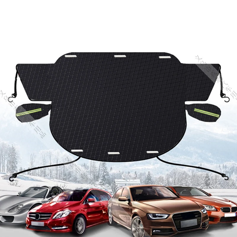 Car Windshield Snow Cover For Ice And Snow,Winter Car Snow Cover With Magnetic Edges And Windproof Webbing Straps Parts