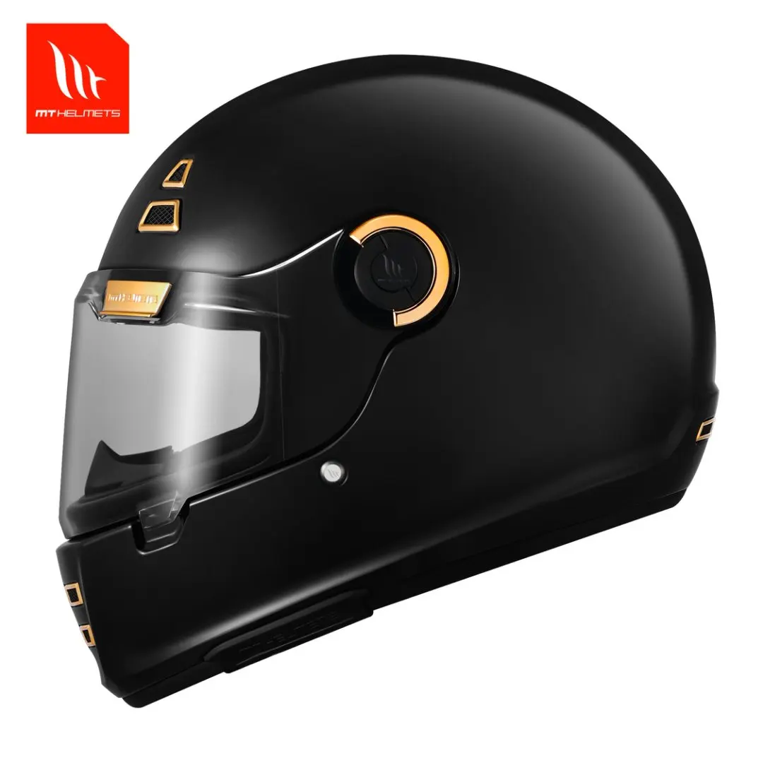 

Motorcycle Retro Mt Helmet Spain Jarama Single Visor Dual D-Ring Buckle