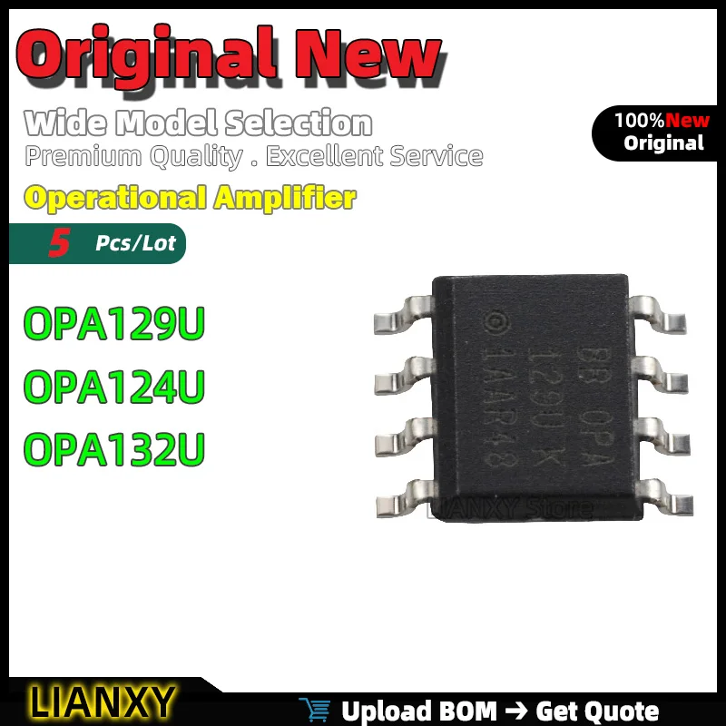 

5pcs SOIC-8 OPA129U OPA124U OPA132U Operational Amplifier New Original