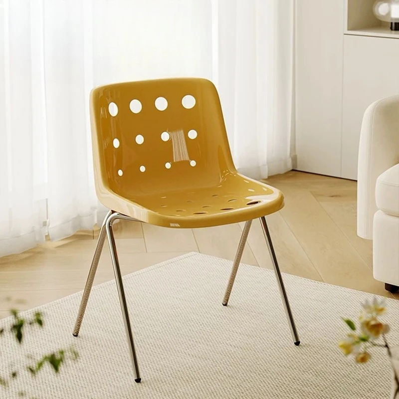 

Retro Hole Cheese Chair Dopamine Relax Backrest Dining Chair For Cafe Milk Tea Shop