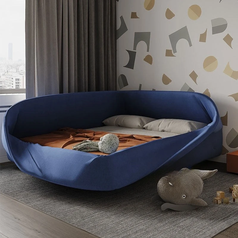 Orange fabric bird's nest bed does not interfere with each other Internet celebrity landing bird's nest double parent-child bed