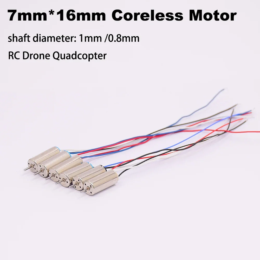 0716 7mm*16mm Micro CW CCW Coreless Motor DC 3V 3.7V 55000RPM High Speed Hollow cup RC Drone Quadcopter Engine 0.8mm/1mm Shaft