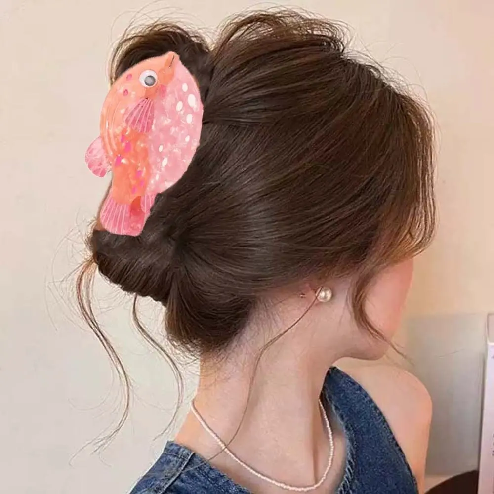

Creative Sweet Fish Hair Claw Contrast Color Waterproof Conch Shark Clip Starfish Headwear Acetic Acid Hair Claw Travel
