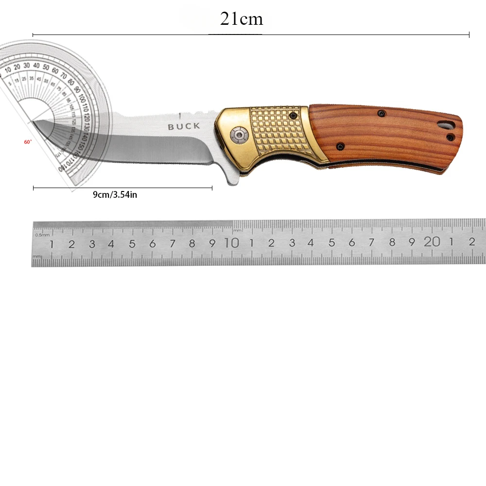 DA96 Outdoor Camping Survival Tactics Hunting Military EDC folding knife brass + colorwood 5Cr13Mov steel treatment men\'s gift