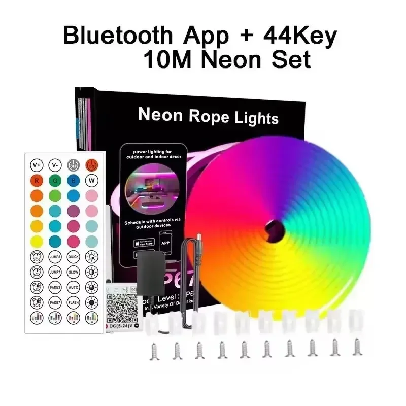 DC24V RGB LED Neon Rope Lights App Remote Control Waterproof Neon Light Strip Flexible Led Strip Lights for Indoor Outdoor Decor image 3