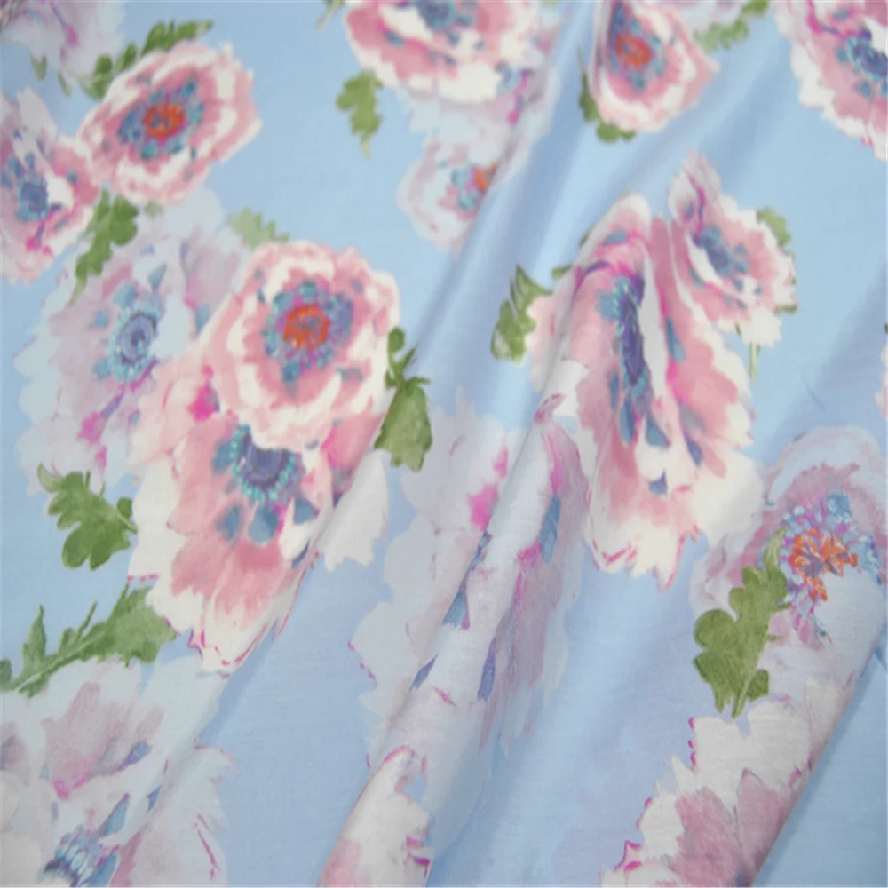 Newest Elegant Style Best Selling Silk Cotton Fabric with Washedable High Quality for Summer Girl Garment