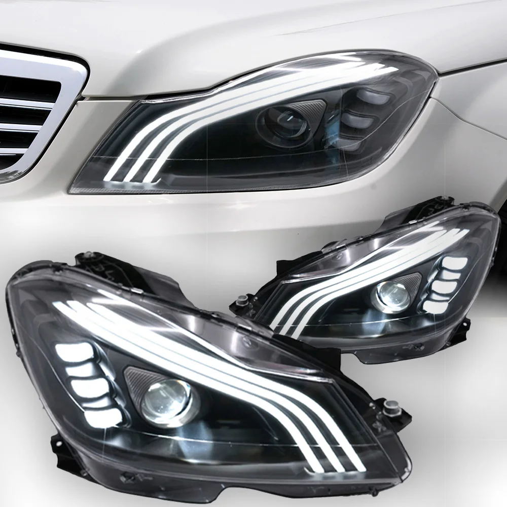 Car Lights For Benz W204 LED Headlight Projector Lens 2011-2014 C180 C200 Dynamic Signal Head Lamp Drl Automotive Accessories