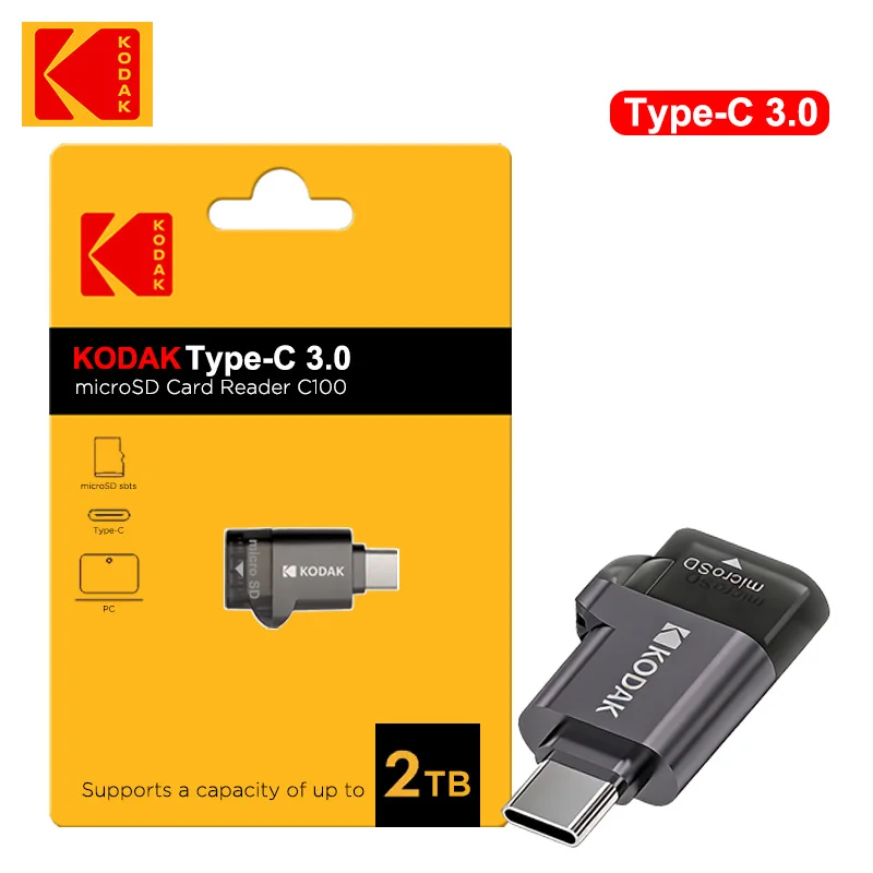 

Kodak Type-C Card Reader TF Micro SD Card High-speed Transmission Adapter Supports a capacity of up to 2TB