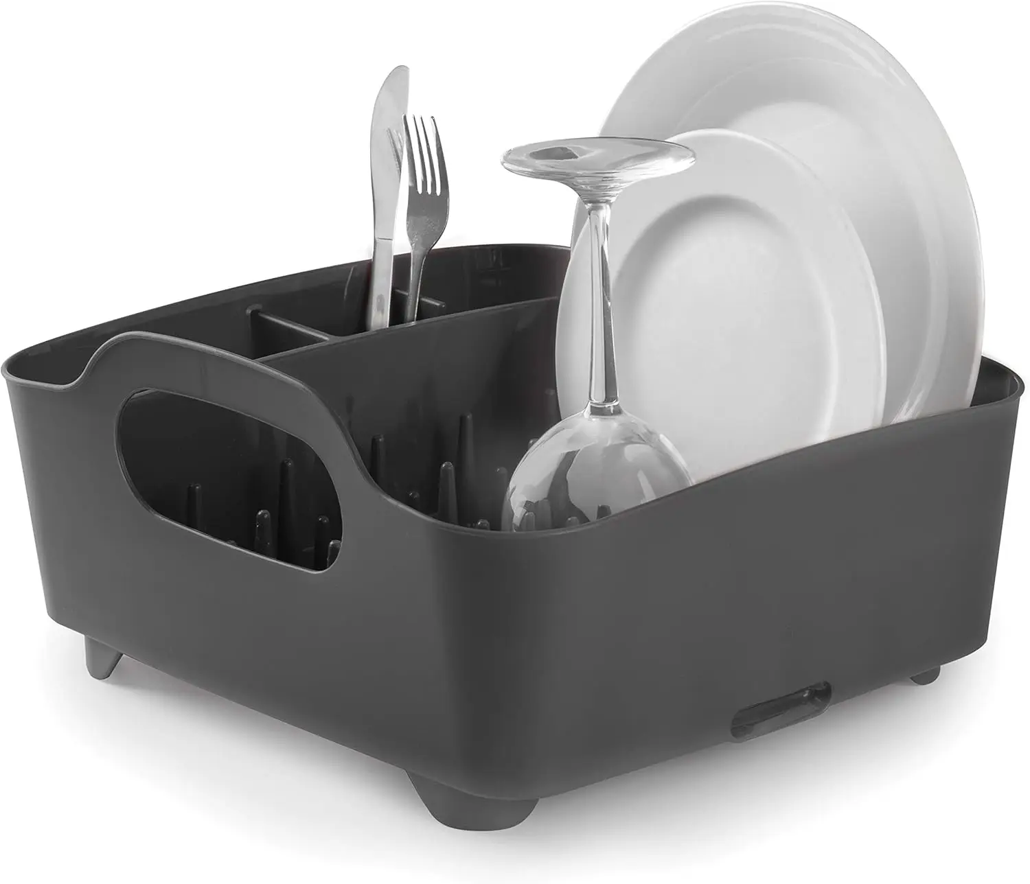

Lightweight Self-Draining Dish Rack for Kitchen Sink and Counter, Holds Various Dishes and Utensils, Portable for Home or RV