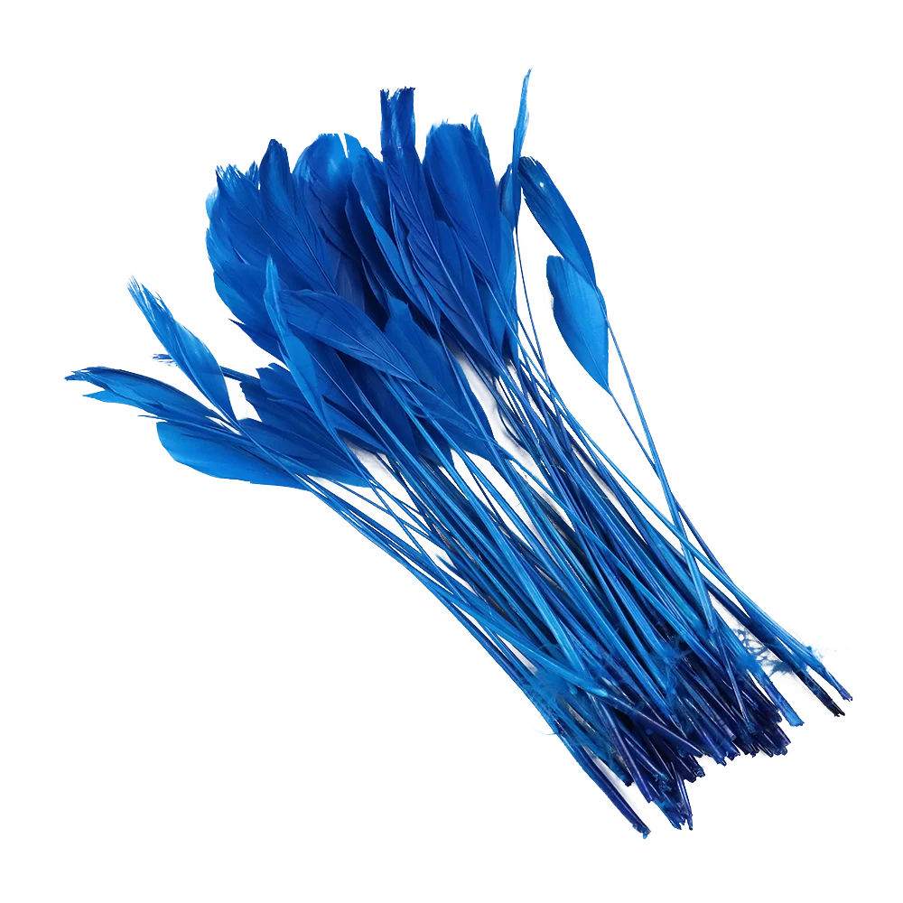 50Piece/bag Long Goose Feathers Stripped Coque Millinery Feathers Fascinators Hats Trimmings Colored Handicraft Accessories