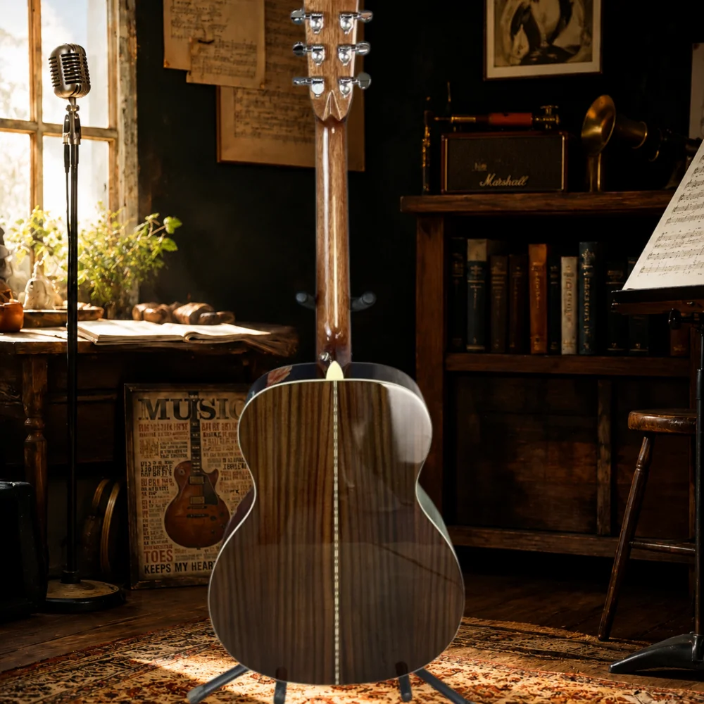 Handmade Acoustic Guitar OM28 Spruce Top Rosewood Fingerboard 20 Frets Bone Nut Rosewood Fingerboard for Professional Music Performance view 2