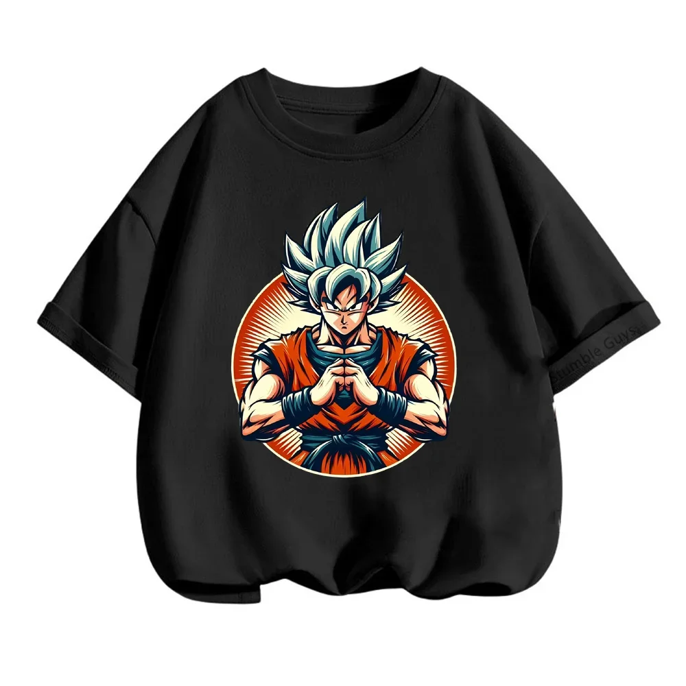 New Dragon-ball Tshirt Kids Cartoon Casual Summer 3-14 Years Boys Goku Short-sleeved Girls T-shirt Teen Clothes Girls Clothes