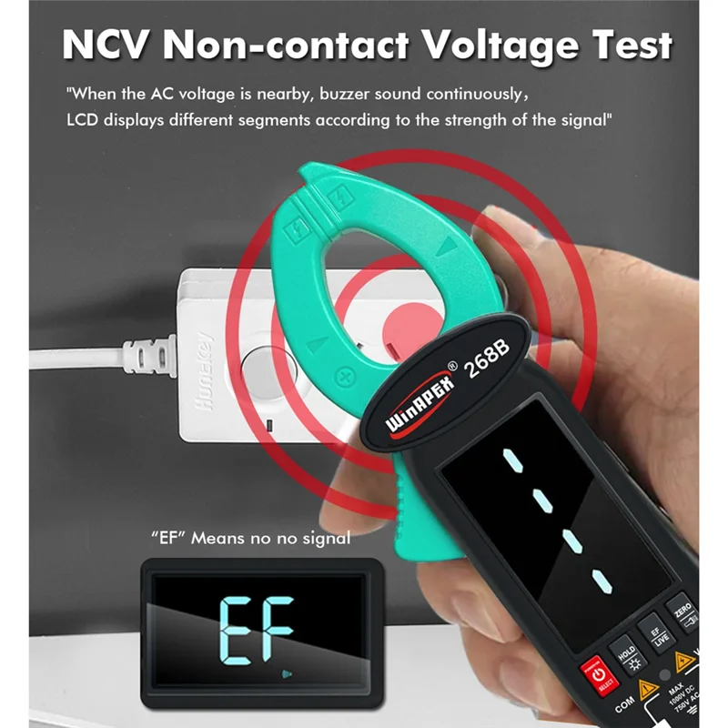 268B ذكي شاشة كبيرة AC-DC تسرب متر 600MA-60A متعددة الوظائف تسرب الحالي متر