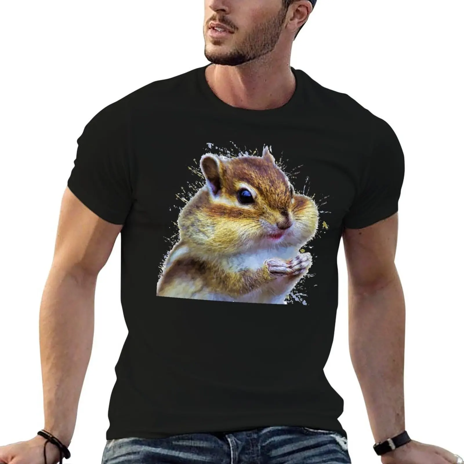 

Chipmunk watercolor animals nursery decor T-Shirt t shirt for man t shirts for man pack cotton T-Shirt