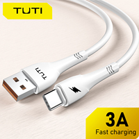 TUTI 3A USB to Type-C and 2A USB to MICRO charging cables,for iPhone 16 series,15 series,Samsung Galaxy S25+Note20,etc.- white