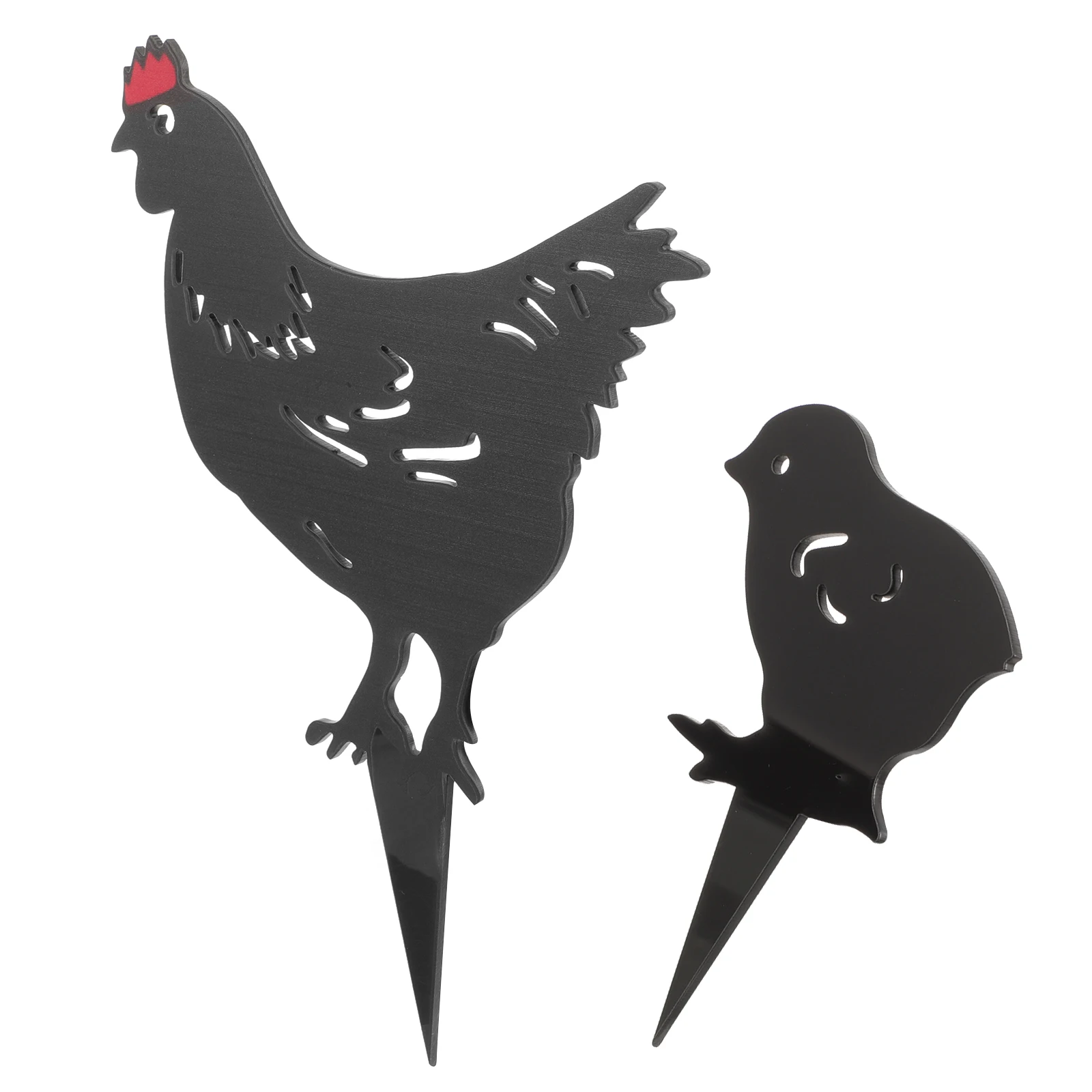 

2Pcs Simulation Chicken Insert Garden naments Yard Hen Stake Decorative Lawn Decoration Realistic Outdoor Stakes Acrylic