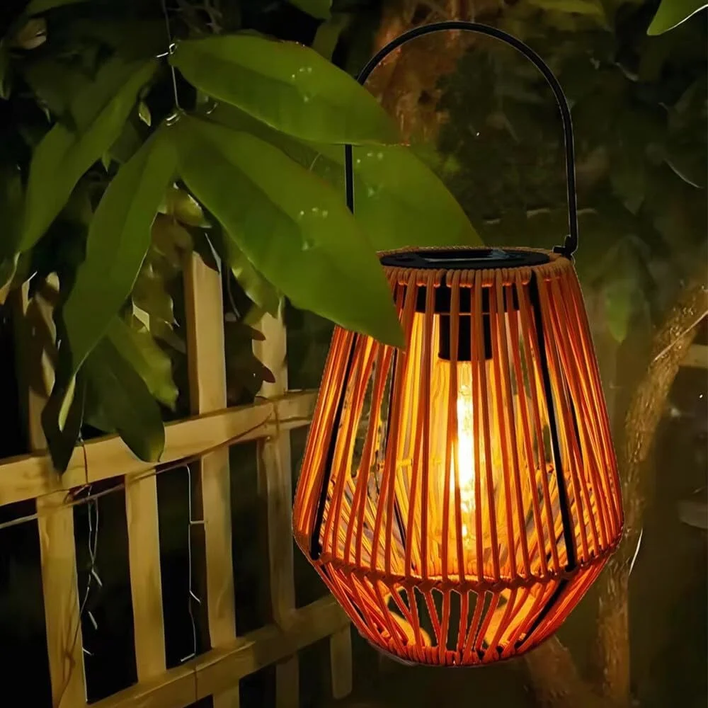 

Outdoor Imitation Bamboo Solar Lantern, Count Solar Powered Hanging Light, Hanging Decoration for Garden, Yard, Patio, Tree,Lawn