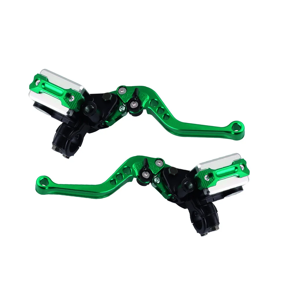 1Pair 22mm Motorcycle Roller Adjustment Brake Clutch Levers Universal Motorcycle Handlebar Hydraulic Brake Pump Green