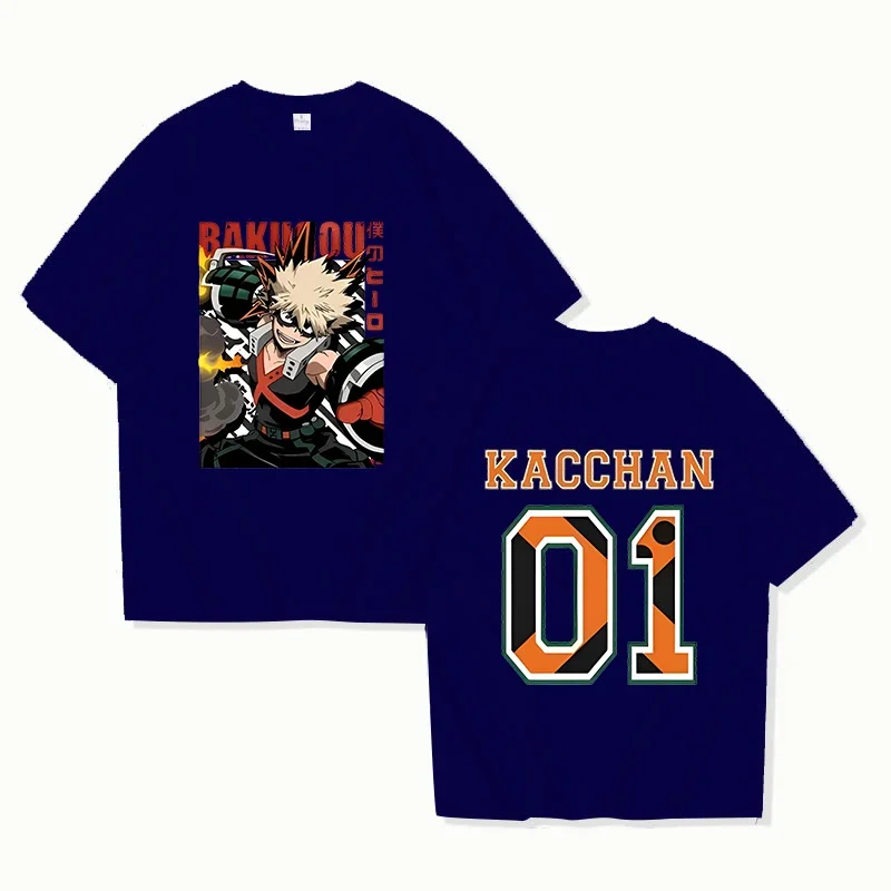 Hot Anime Bakugou Katsuki 01 Printing T-shirt Women Men Fashion Short Sleeve Street Casual Personality Summer T-shirt