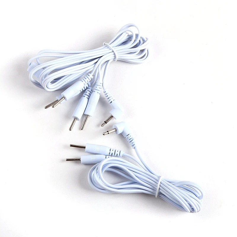 

100pcs 2-Pin 4-Pin Electrode Lead Wires Connecting Cables for Electrode Pad TENS Therapy Massager Stimulator 3.5mm Plug