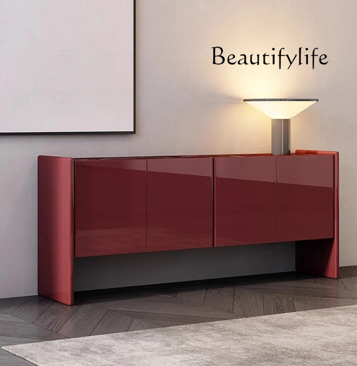 

Italian light luxury minimalist entrance cabinet modern simple marble dining side cabinet villa entry living room decoration