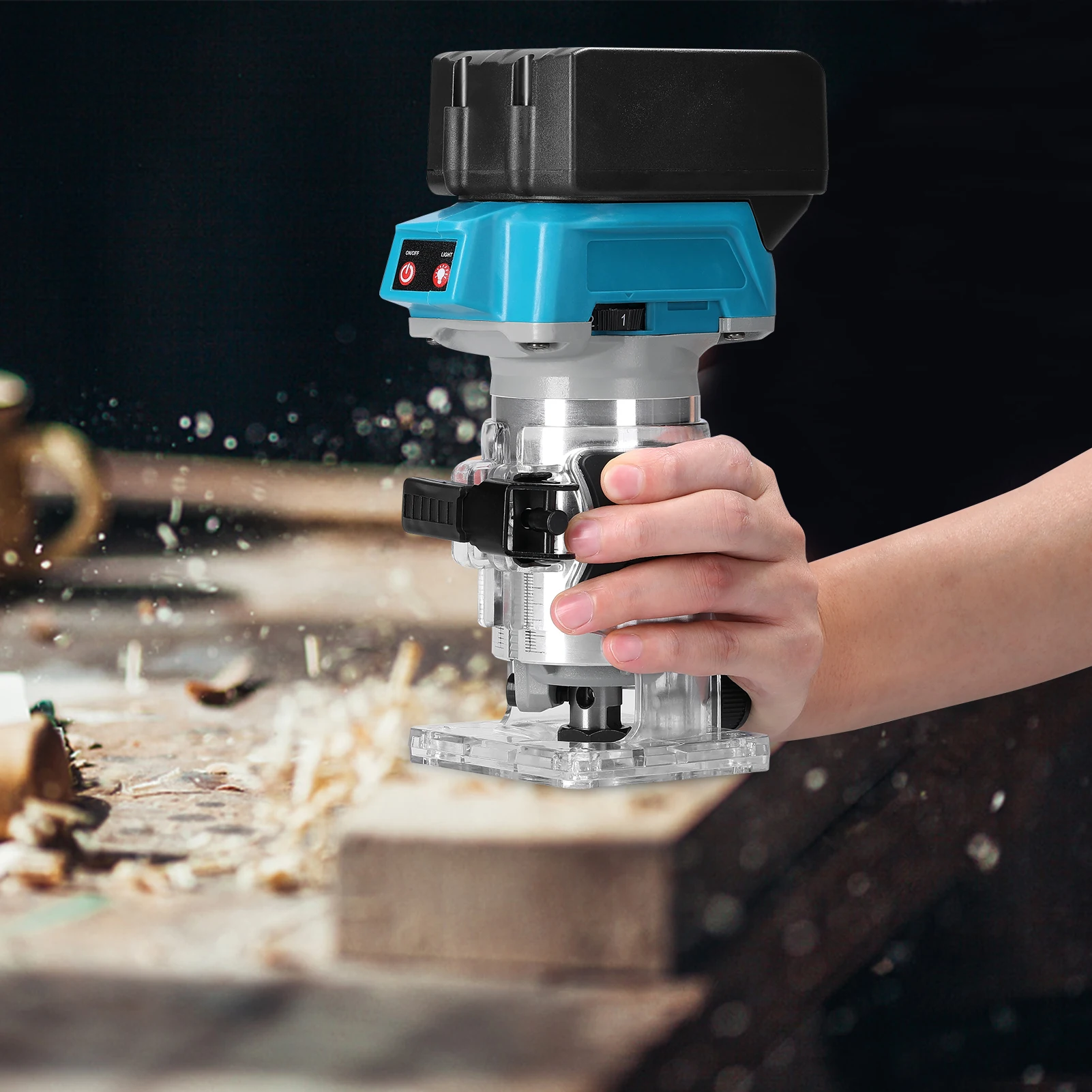 Brushless Electric Hand Trimmer Cordless Wood Router Woodworking Engraving Slotting Trimming Milling Machine For Makita 18V