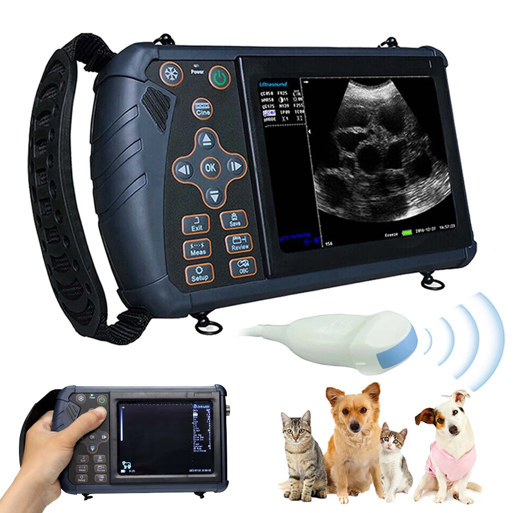 Handheld Vet Ultrasound Machine Portable Veterinary Scanner with 5.0MHz Micro Convex Probe for Pet Dog Cat Small Animal