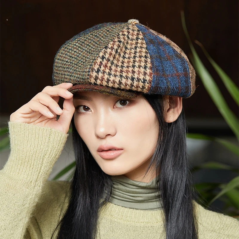 

Fashion Wool Beret Autumn and Winter Fashion Painters Hat Leisure Temperament Warm Pumpkin Cap Versatile Octagonal Hat