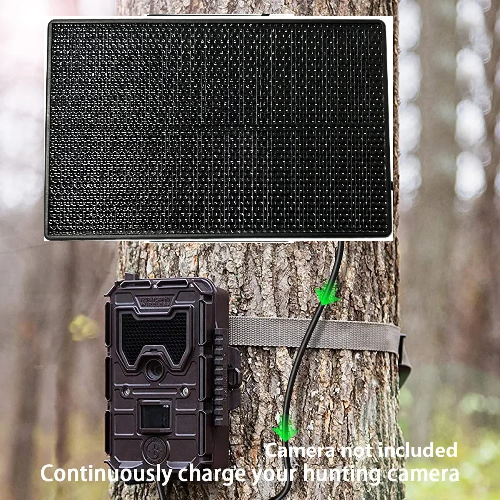 Outdoor Solar Charger Kit Waterproof Solar Panel Built-in 5200mah Battery Solar Power Bank For Hunting 6V 12V Cellular Game Cam