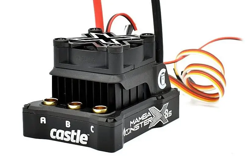 Castle Creations Mamba Monster X 2-8S SENSORED ESC  Castle Mamba X Speed controller for 1/6 RC monster truck car 1717 1/6 33.6V