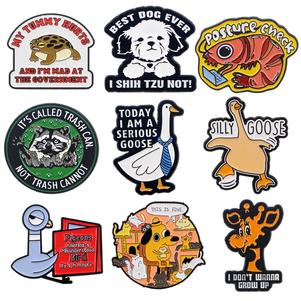 Cartoon Animal Series Brooches for Clothing Soft Enamel Pins Men Women Metal Briefcase Badges Lapel Pins for Backpacks Jewelry