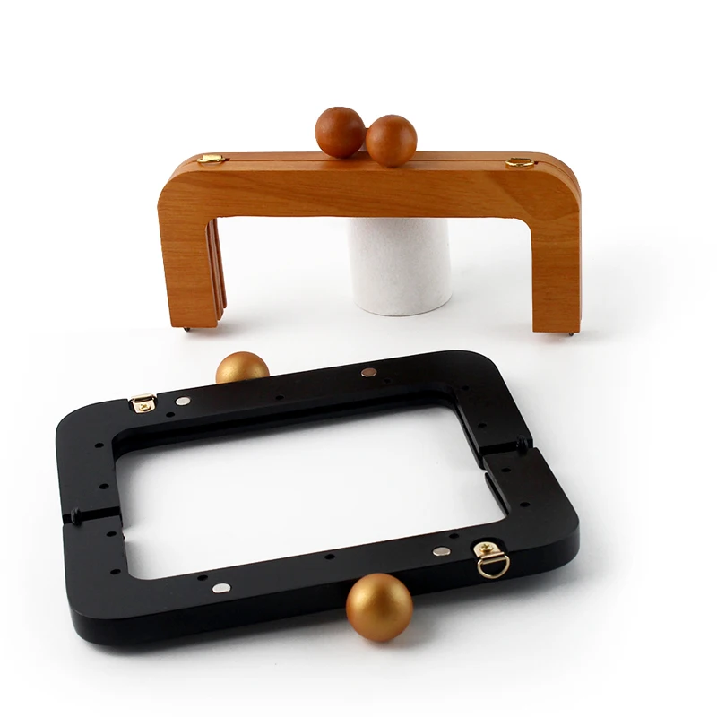 1 szt. Drewniany uchwyt zatrzaskowy do torebki, damska torebka crossbody, tkana torebka, drewniana rama, zapięcie, akcesoria do rękodzieła DIY