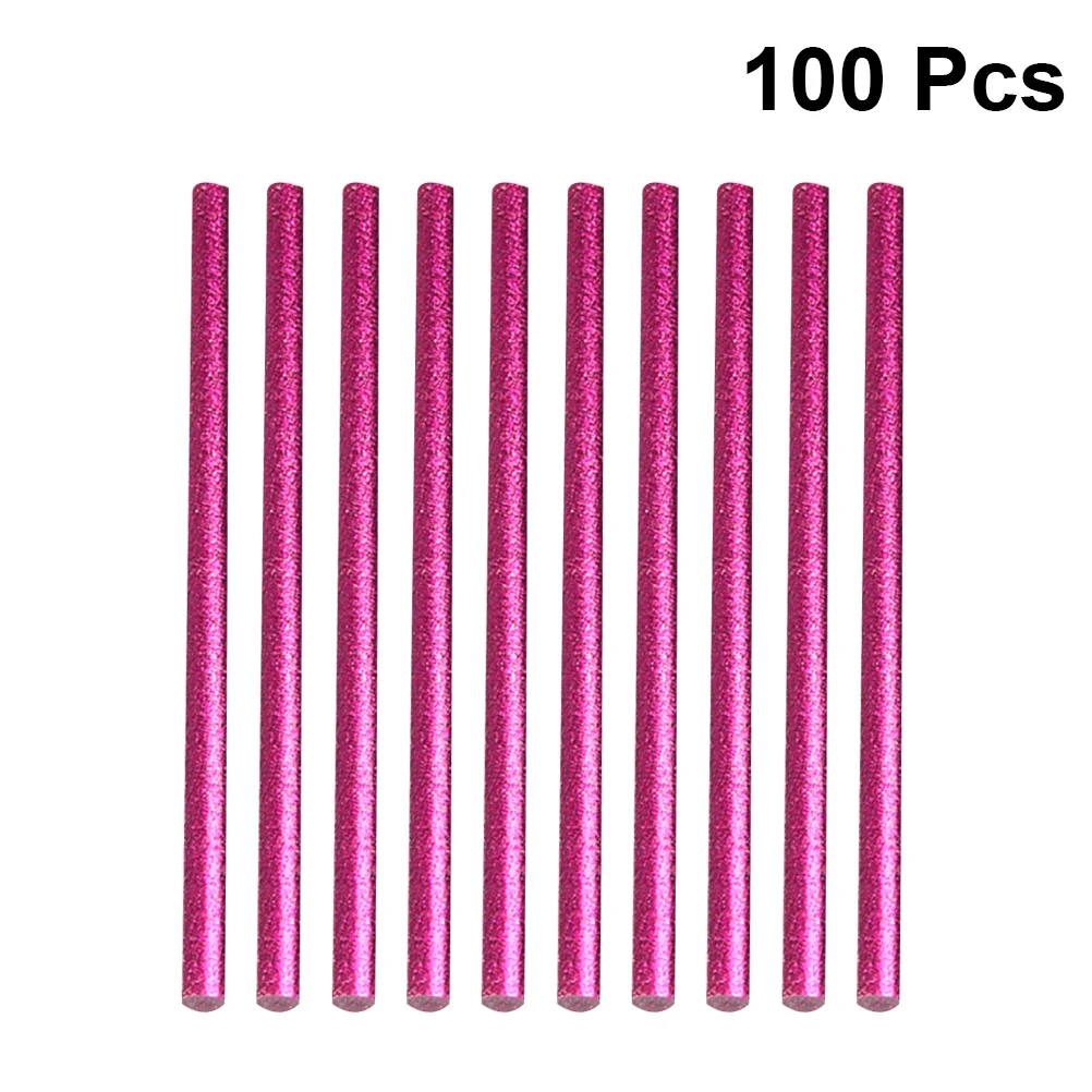 100pcs Hot Melt Glue Sticks 7X100Mm Colorful Resin Adhesive Rods For Diy Craft Wood Plastic Bonding Fast Strong Sticks Hot Glue