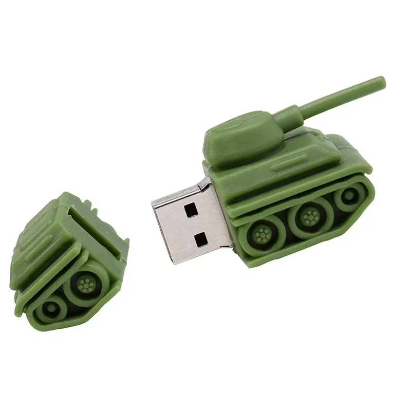 Tank USB Flash Drive 64GB Creative Gifts for Kids Pen Drive 32GB Cool Cartoon Memory Stick 16GB Green Model External Storage 8GB