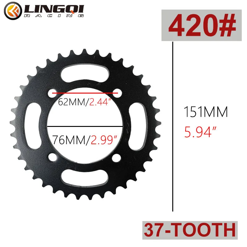 LINGQI 420 Gear Wheel Plate 37T 50T 60T Teeth Chain Sprocket For 110cc 125cc 140cc Dirt Pit Bike ATV Go Kart UTV Buggy Golf Cart