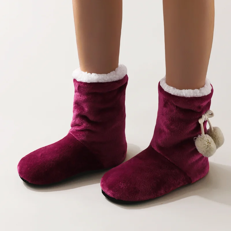 Autumn and winter thickened warm shoes, soft-soled floor boots, men's and women's sock sets, indoor cotton shoes, early educatio