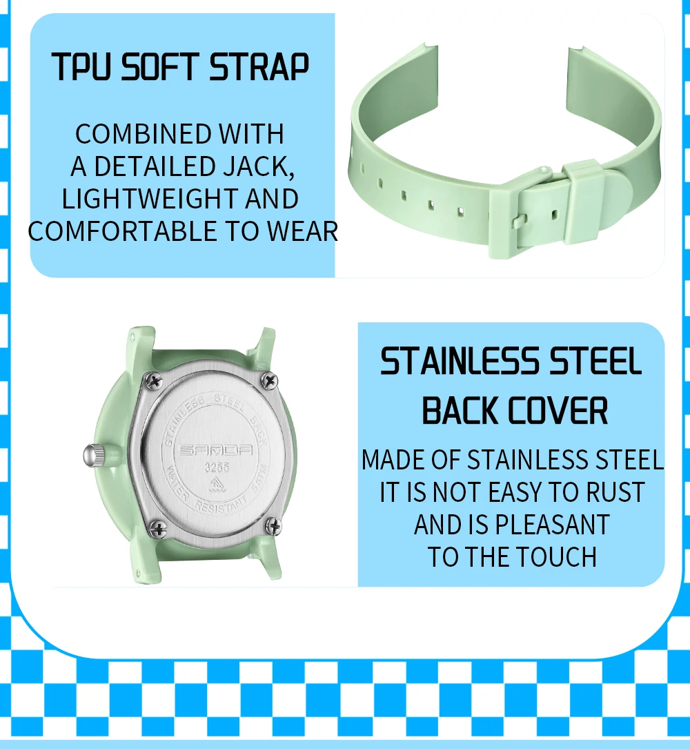 SANDA 3255 Waterproof Quartz Watch For Children And Students Dual Calendar Display Simple And Stylish Student Watch 2026