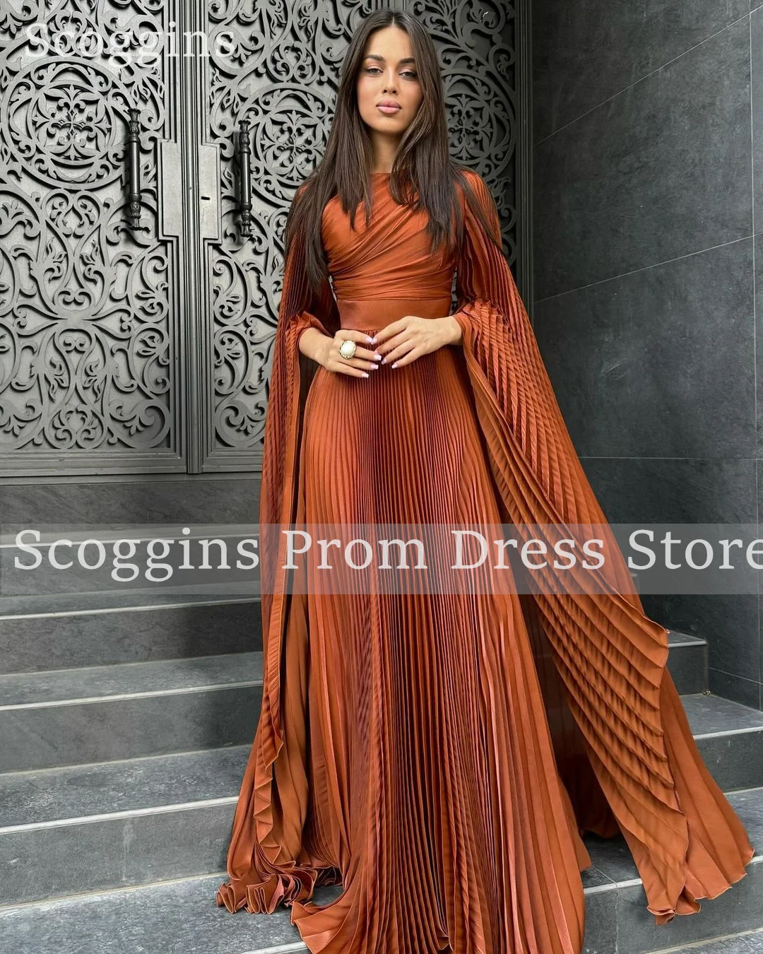 Scoggins A-Line Scoop Neckline Ruffle Floor-Length Dresses For Special Events Evening Dresses Prom Dresses Dress Dubai Luxury