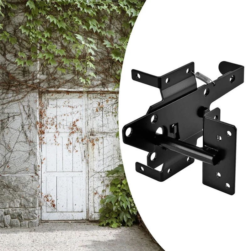 N93R Quick Pin Door Bolt Automatic Latch Gate Lock Post Mount Self-Locking Bolts Accessories Included